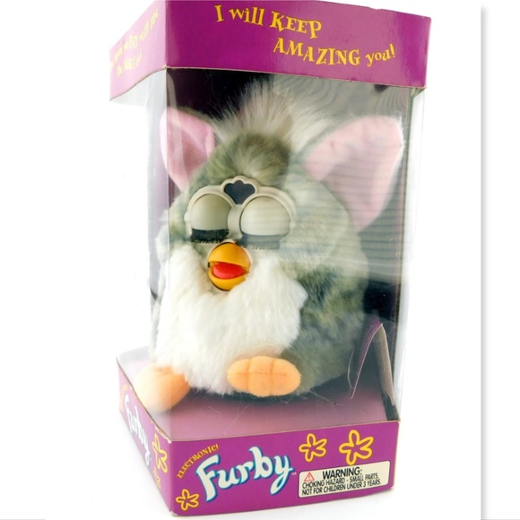 New Gray FURBY 1998 Pink Ears White Belly 70-800 - Picture 2 of 6